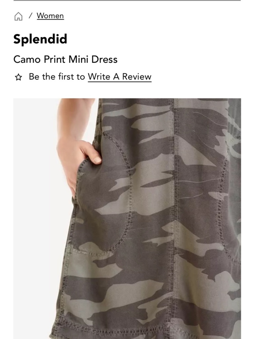 Splendid Taupe & Light Gray Camo Print Mini Dress - Picture 3 of 11
